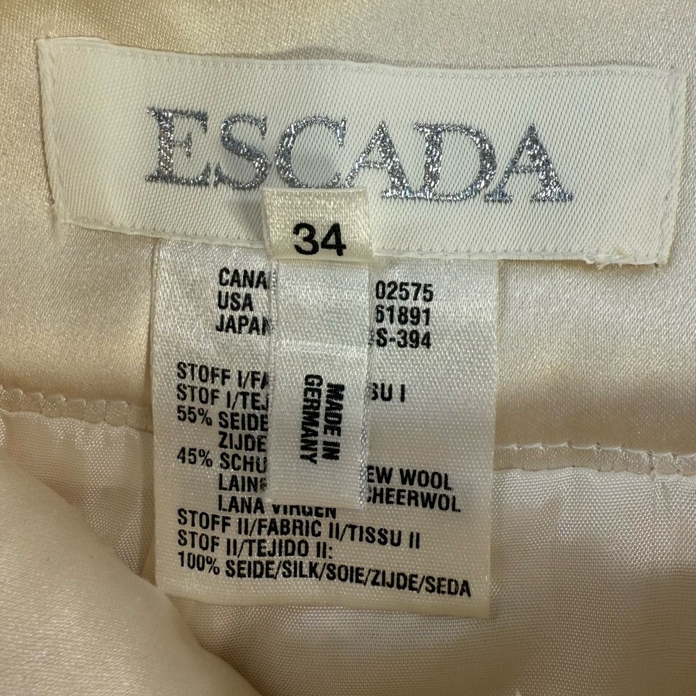 Vintage Escada Embellished Wool-Silk Pencil‎ Skirt – Size 34 (US 4) - Picture 5 of 7